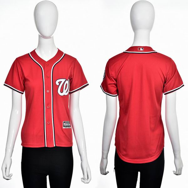 2016 women Washington National Blank red majestic baseball jersey