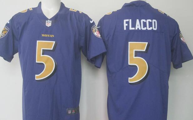 2017 Nike Baltimore Ravens Rush Fashion Legend 5 Joe Flacco men nfl Purple Limited Jerseys