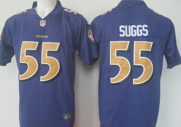 2017 Nike Baltimore Ravens Rush Fashion Legend 55 Terrell Suggs men nfl Purple Limited Jerseys