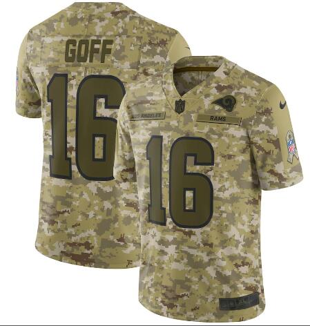 Men's Los Angeles Rams Jared Goff Nike Camo Salute to Service Limited Jersey