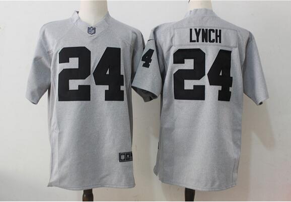 Mens Oaklan Raiders Marshawn Lynch  Jersey Gray