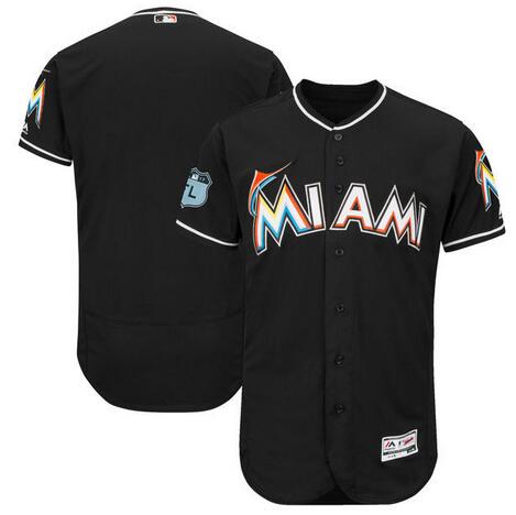 Men's Miami Marlins Majestic Black 2017 Spring Training Jersey