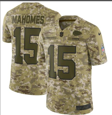 Men's Kansas City Chiefs Patrick Mahomes Nike Camo Salute to Service Limited Jersey