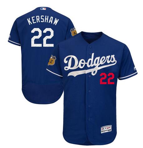 Men's Los Angeles Dodgers Clayton Kershaw Majestic Royal 2017 Spring Training Cool Base Player Jersey