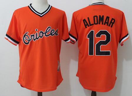 Men #12 Roberto Alomar Baseball Jersey Stitched