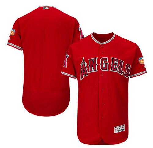 Men's Los Angeles Angels Trout Majestic Scarlet 2017 Spring Training Cool Base Player Jersey