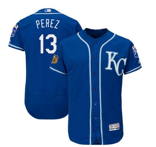 Men's Kansas City Royals Salvador Perez Majestic Royal 2017 Spring Training Base Player Jersey