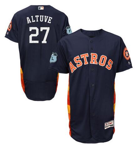 Men's Houston Astros Jose Altuve Majestic Navy 2017 Spring Training Cool Base Player Jersey