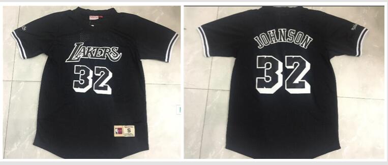 Stitched #32 Magic Johnson Jersey   Black