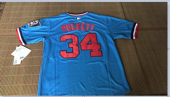 Mens innesota Twins 34 puckett Baseball Jersey