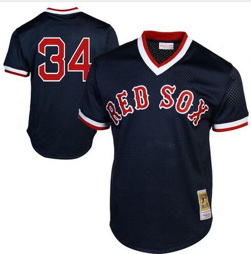 Men 34 David Ortiz 1990 Authentic Cooperstown Collection Batting Practice Jersey