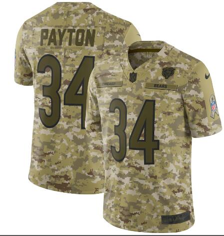 Men's Chicago Bears Walter Payton Nike Camo Salute to Service Retired Player Limited Jersey