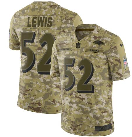 Men's Baltimore Ravens Ray Lewis Nike Camo Salute to Service Retired Player Limited Jersey