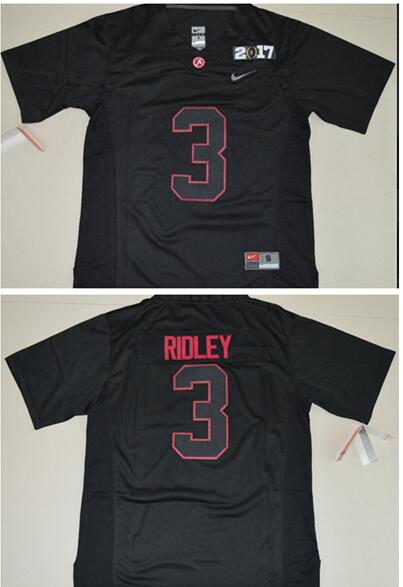 Men's Alabama Crimson Tide Calvin Ridley 3 Playoff 2017 Nathional Championship Bound Limited Jersey - Black