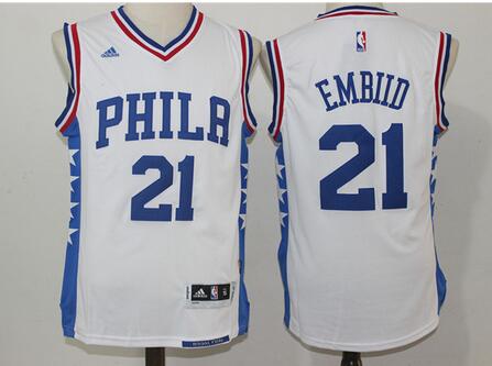 Men's #21 joel embiid basketball jerseys Stitched White