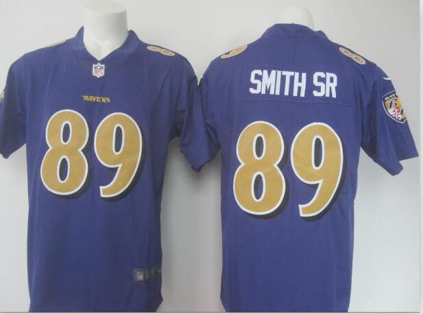 Men Baltimore Ravens Steve Smith Sr Nike Purple Team Color Game Jersey