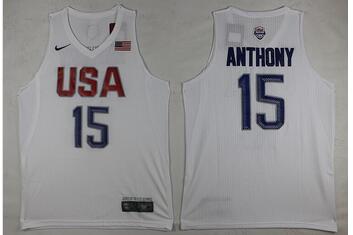 2016 USA National Team 15 Cameron Anthony white nba basketball Jerseys