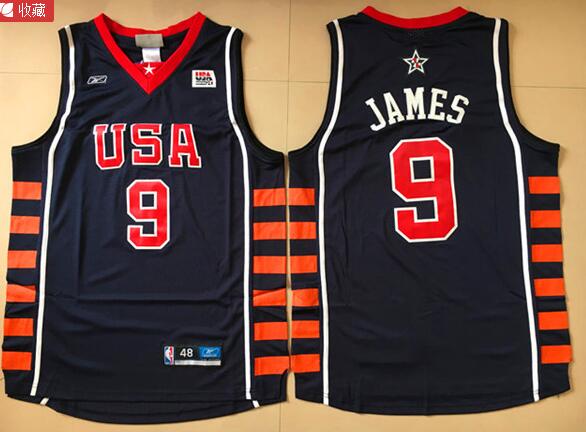 Men 9 James Dream Team USA Basketball Jersey