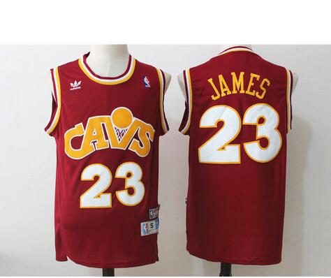 Throwback Men's 23 LeBron James basketball jersey Red