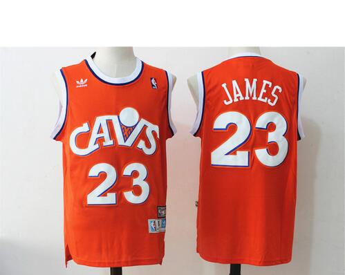 Throwback Men's 23 LeBron James basketball jersey Orange