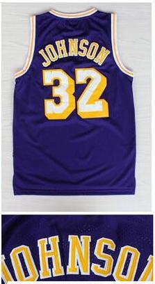 Stitched #32 Magic Johnson Jersey Purple