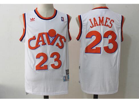 Throwback Men's 23 LeBron James basketball jersey White