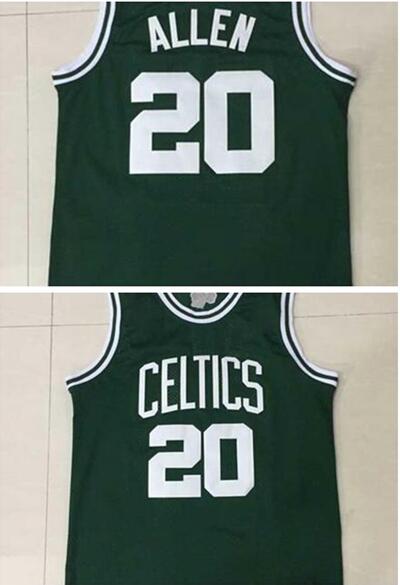 Throwback Ray Allen 20# Basketball jersey Green