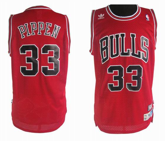 Adidas Chicago Bulls 33 Scottie Pippen Red NBA Jerseys