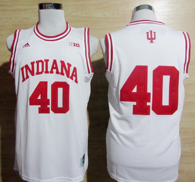 Adidas Cody Zeller Indiana Hoosiers #40 10 Patch White NCAA Basketball Jerseys