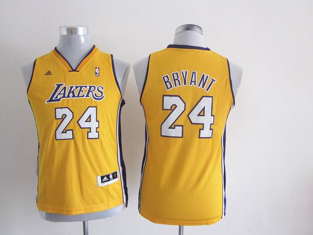 Adidas Los Angeles Lakers #24 Kobe Bryant Yellow NBA Revolution 30 Kid Jerseys