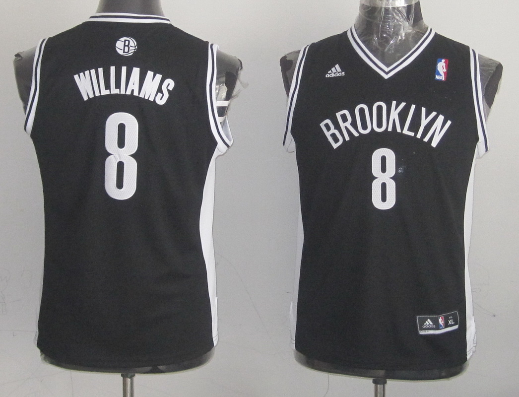 Adidas youth Brooklyn Nets #8 Deron Williams Black NBA Revolution 30 Jerseys