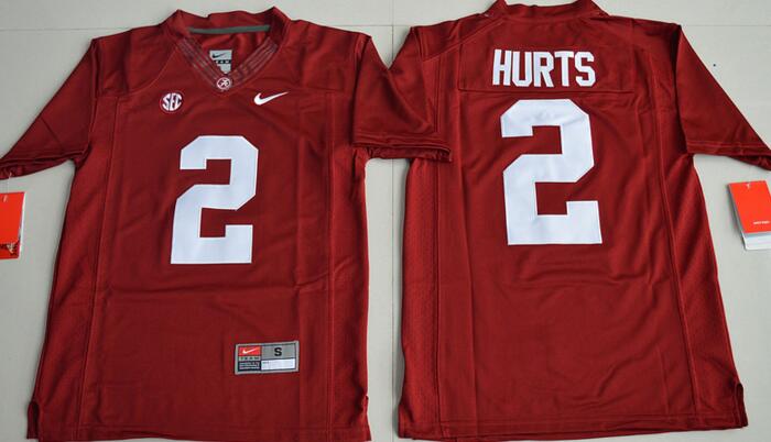Alabama Crimson Tide 2 Jalen Hurts red men ncaa college Football Jerseys