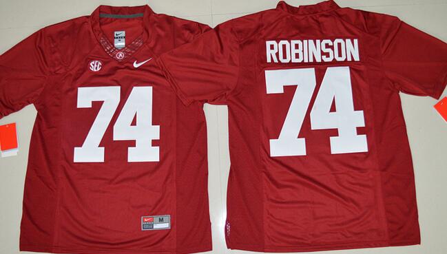 Alabama Crimson Tide 74 Cam Robinson red men ncaa college Football Jerseys