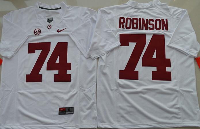 Alabama Crimson Tide 74 Cam Robinson white men ncaa college Football Jerseys Alabama Crimson Tide 74 Cam Robinson white men ncaa college Football Jerseys