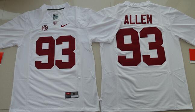Alabama Crimson Tide 93 Jonathan Allen white men ncaa college Football Jerseys Alabama Crimson Tide 93 Jonathan Allen white men ncaa college Football Jerseys