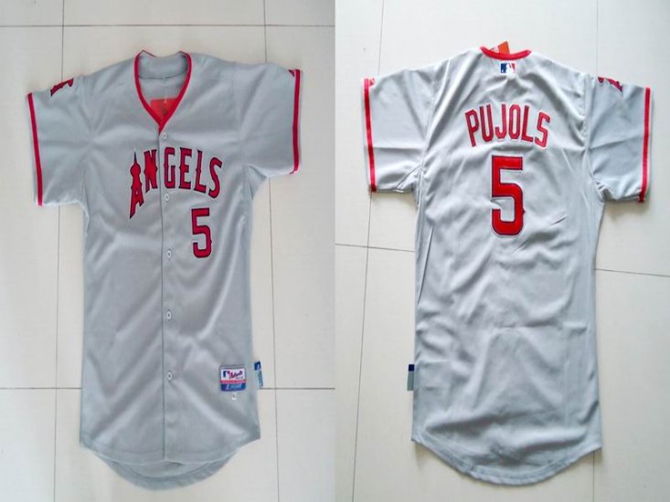 Anaheim Angels #5 Albert Pujols Grey MLB Kid Jerseys-wlx