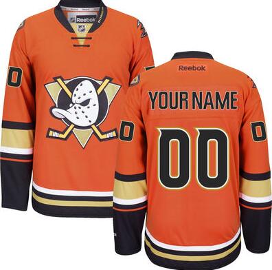 Anaheim Ducks orange Road Authentic NHL Jerseys Custom any name number