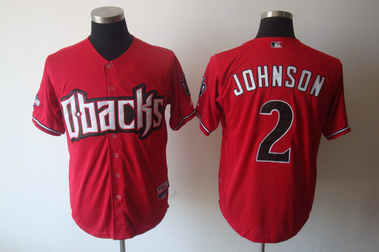 Arizona Diamondback red 2 JOHNSON men baseball mlb jerseys