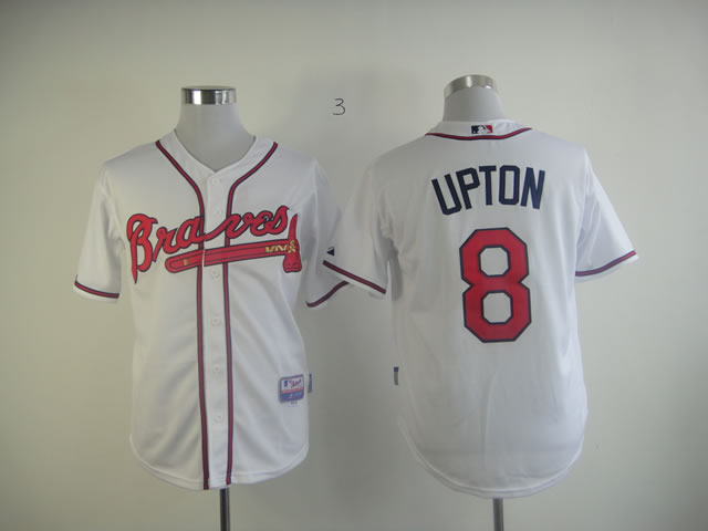 Atlanta Braves #8 Justin Upton White MLB Jerseys