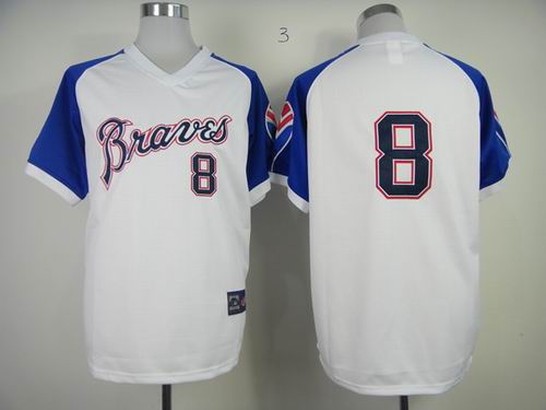 Atlanta Braves #8 Justin Upton White throwback MLB Jerseys