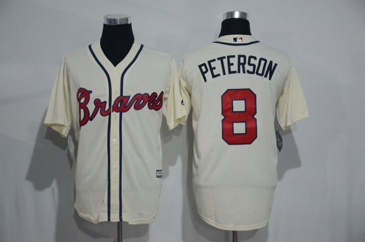 Atlanta Braves #8Jace Peterson Cream Stitched Baseball Jersey