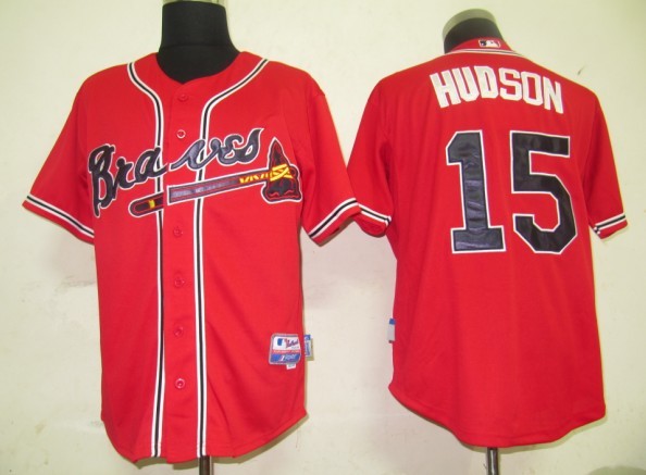 Atlanta Braves 15 HUDSON red men baseball mlb jerseys