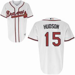 Atlanta Braves 15 Tim Hudson white  mlb basebal Jersey