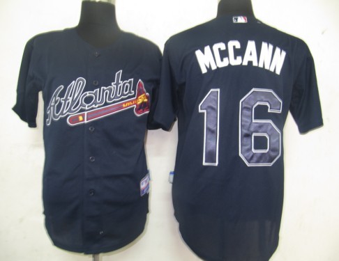 Atlanta Braves 16 Mccann Blue  mlb basebal Jersey