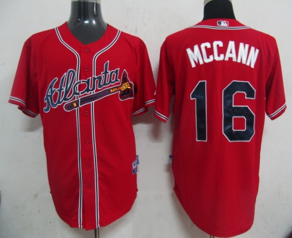 Atlanta Braves 16 Mccann Red  mlb basebal Jerseys