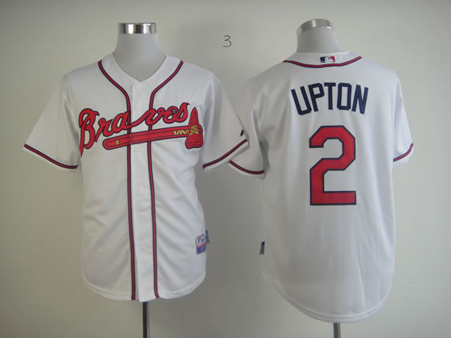 Atlanta Braves 2 B.J. Upton Cream men baseball mlb Jerseys