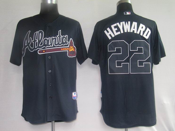 Atlanta Braves 22 Heyward Black men baseball mlb Jersey