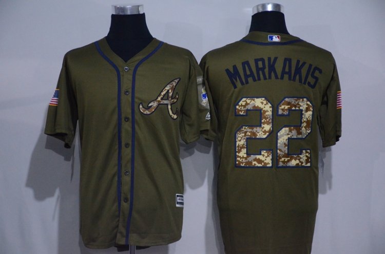 Atlanta Braves 22 Nick Markakis Camo Stitched Baseball Jersey