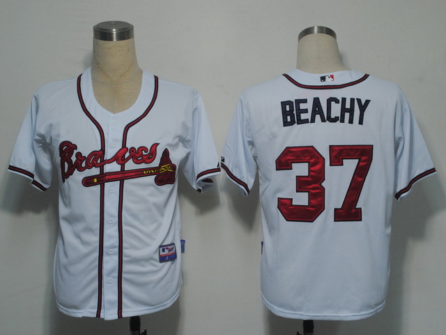 Atlanta Braves 37 Beachy White men baseball mlb jerseys