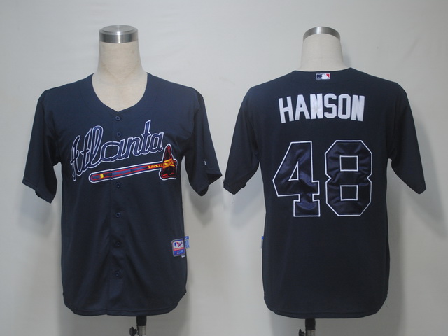 Atlanta Braves 48 Hanson Blue men baseball mlb jerseys